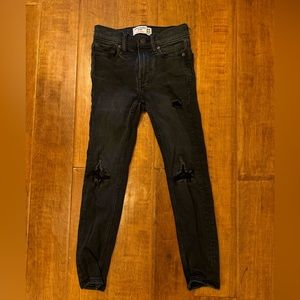 Abercrombie Boys Super Skinny Slim Black Distressed Jean Sz 9/10